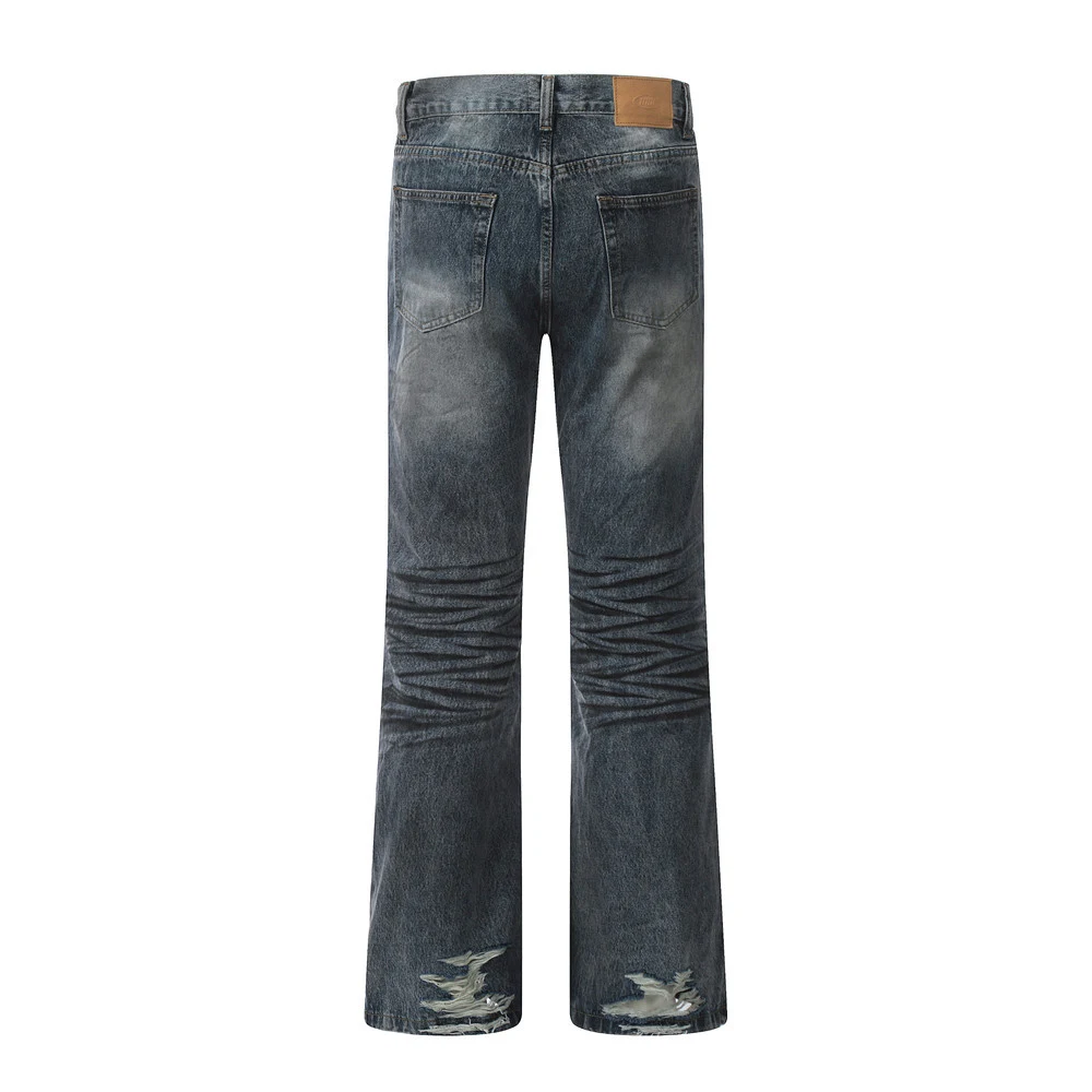 Dirty Spray Painting Denim Trousers Punk Dyeing – Stand out with these rebellious denim trousers, featuring unique spray — photo 9