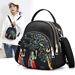Mochila feminina estilo country literário étnico simples ideal para livros e atividades diárias. Leve seus pertences com elegância e conforto. — foto 6