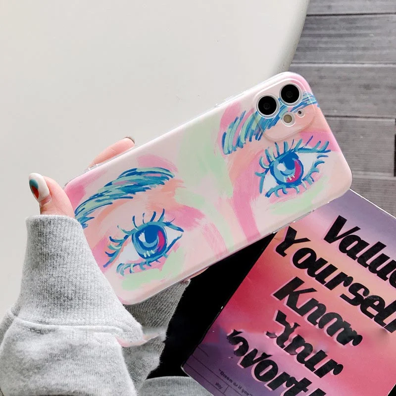 Title 5, Creative Oil Painting Eyes Girl Phone Case. Pro...