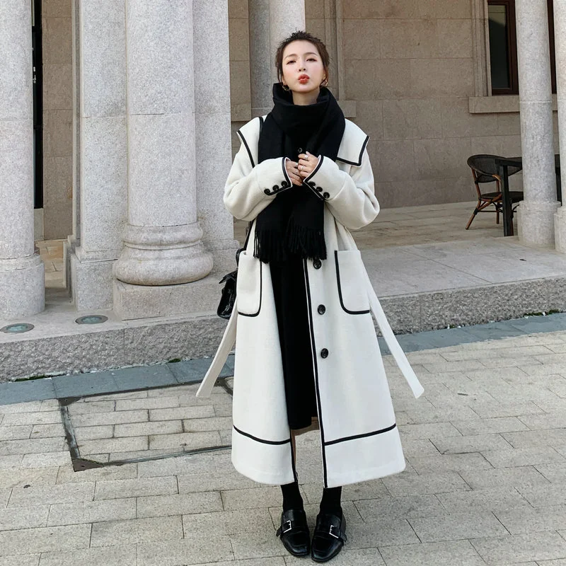 Loose And Thickened Temperament Woolen Coat Mid-length Woolen Coat offers stylish warmth and a comfortable, elegant fit — photo 3
