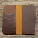 Carteira Longa de Couro Crazy Horse Masculina 1082, Porta Cartões, Porta Cheques e Passagens Aéreas, design elegante e funcional. — foto 16