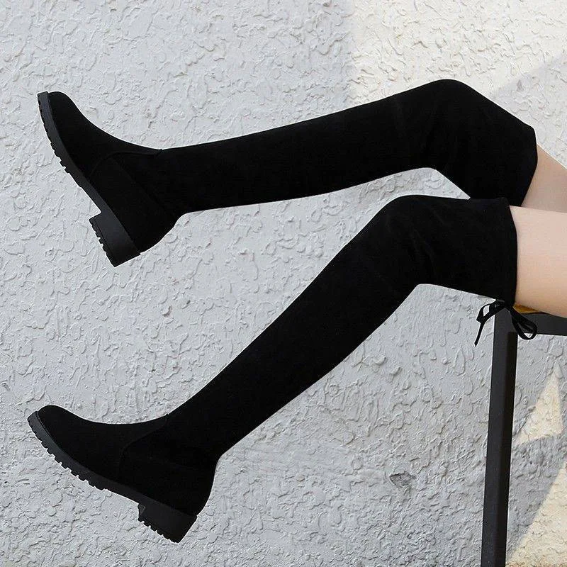 Women's Leg-Stretching Boots Flat-bottomed High-top Large Size. Comfortable and stylish, perfect for elongating your leg — photo 7