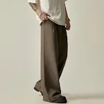 Heren Casual Broek Effen Kleur Polyester Verticale Tube Brede Pijpen Comfortabel en Stijlvol voor Dagelijks Gebruik. — foto 5