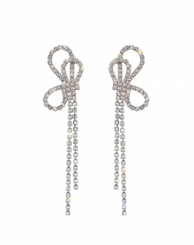 Long Bow Tassel Earrings Female New Fashion Korean Stylish and elegant earrings for women who want to add a touch of Kor