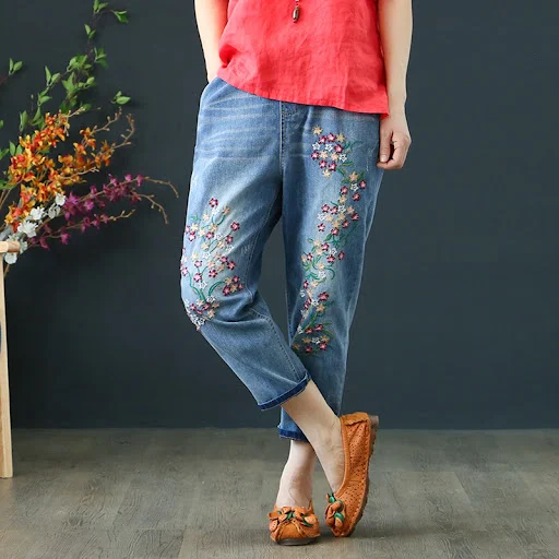 Title 3, Dames jeans in grote maten, lichtblauw, met kun...