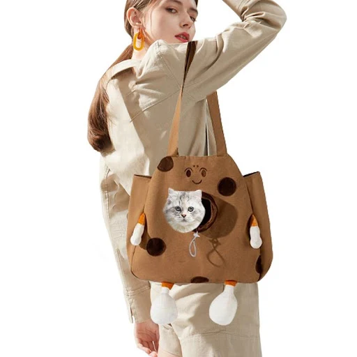 Pet Carry Dogs Pet Canvas Shoulder Bag Cute Cat Carrier Portable Shoulder Carrying Bag Breathable Cat Bag Outdoor Cat To — photo 3
