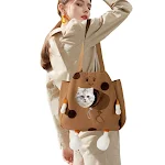 Pet Carry Dogs Pet Canvas Shoulder Bag Cute Cat Carrier Portable Shoulder Carrying Bag Breathable Cat Bag Outdoor Cat To — photo 3