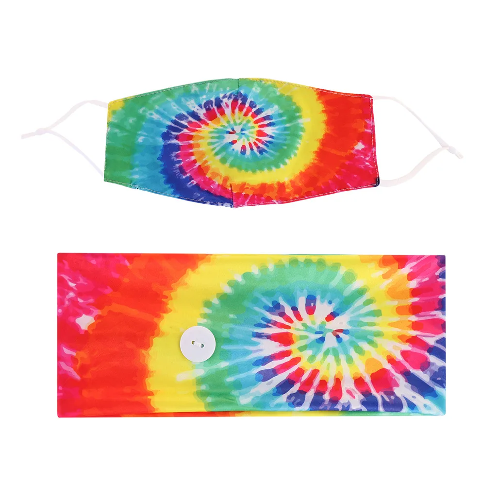 Title 11, Spiraalvormige tie-dye katoenen haarband met kn...