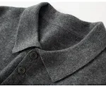 Men's Polo Collar Cashmere Sweater, Business Leisure Pullover Shirt, Middle-aged Style, Bottoming Sweater, Luxurious Com — photo 27