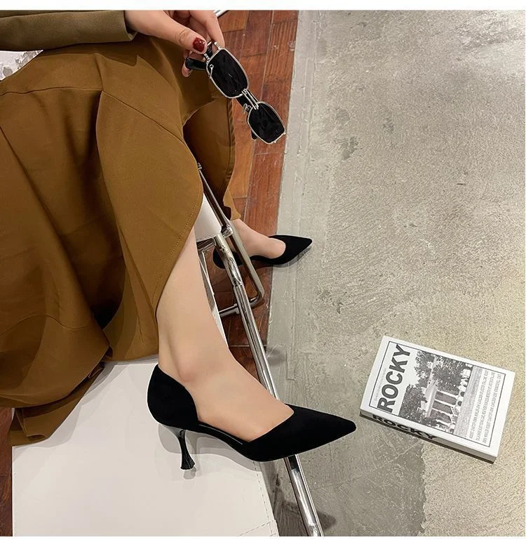 Title 9, Summer New Stiletto Heel Pointed Black High Hee...