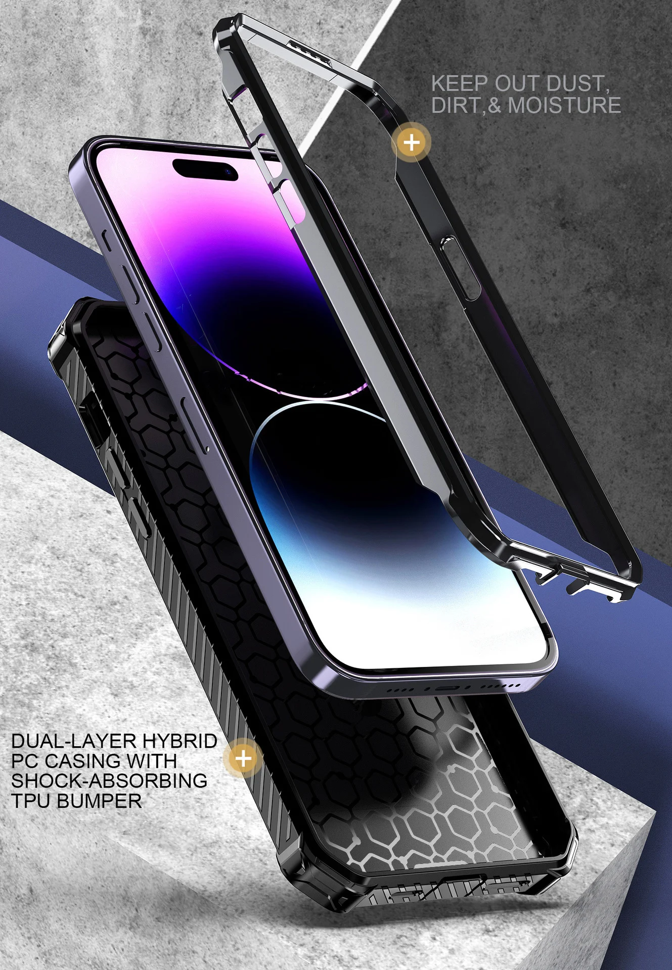 Title 5, Capa protetora para celular com anel dourado, m...