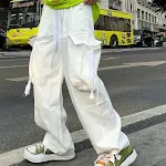 Retro Hong Kong Stijl Rechte Casual Werkbroek. Comfortabele en stijlvolle broek voor dagelijks gebruik. Ideaal voor werk en vrije tijd, een tijdloze klassieker. — foto 16