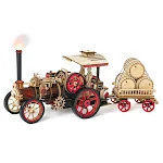 Robotime Rokr Tractor Locomotive Model 3D Wooden Puzzle Steam Engine Birthday Gifts for Boys Hobbies Toys Construction — photo 5