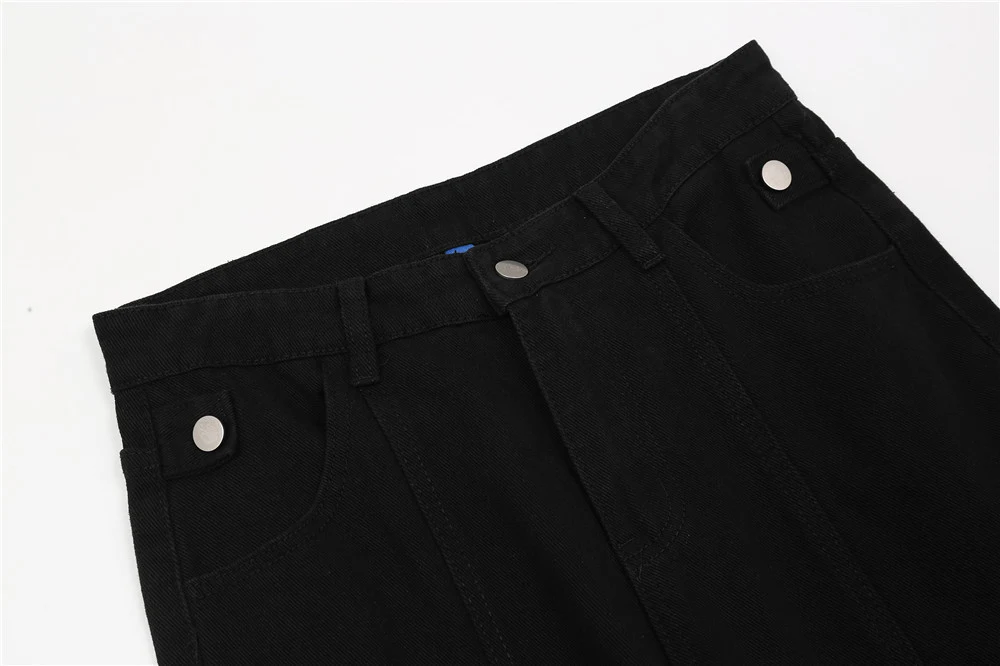 Title 5, Calça jeans masculina casual com bordado de cor...