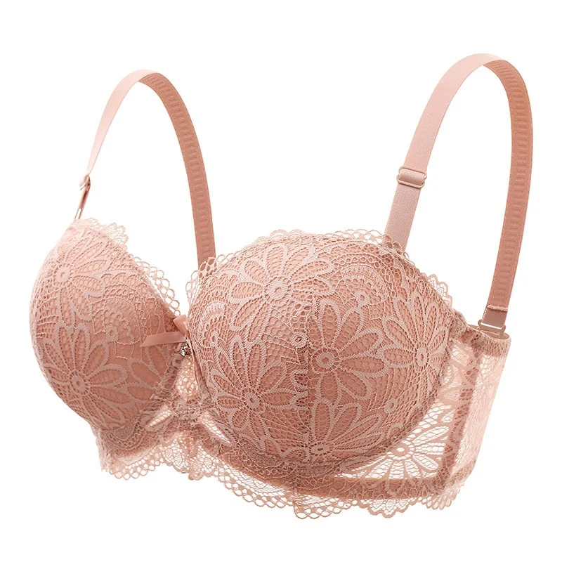 Half Cup Lace Bra Steel Ring Push Up Prevents Accessory Breast Plus Size Underwear — photo 10