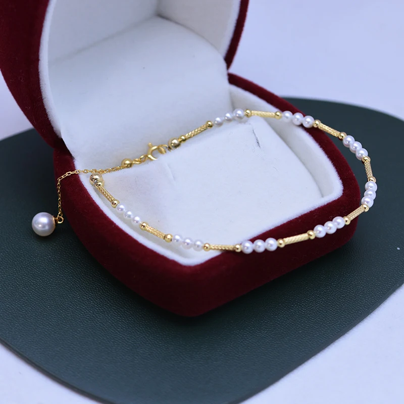 Dames armband met zoetwaterparels Een stijlvol en eenvoudig modeaccessoire. Deze armband met echte parels geeft elke outfit een subtiele en elegante uitstraling. — foto 3