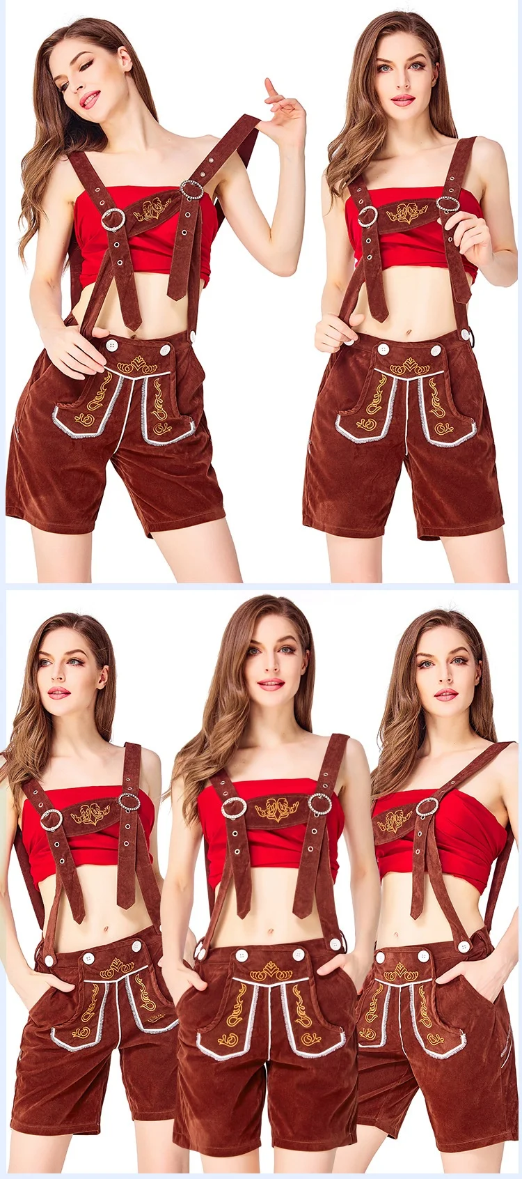 Title 19, Macacão xadrez feminino para Oktoberfest. Roupa...