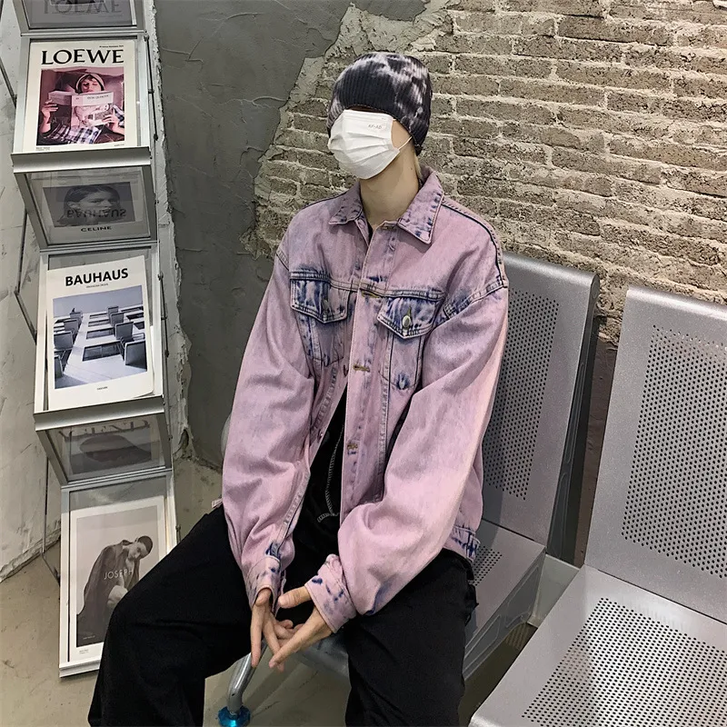 Men's High Street Distressed Tie Dye Denim Jacket. Get a unique, stylish, and comfortable look with this modern, fashion — photo 3