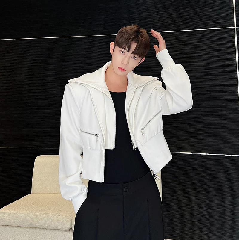 Men's Double Lapel Jacket Ultra-short Fake Two-piece design, a stylish and modern choice, perfect for casual or semi-for — photo 2