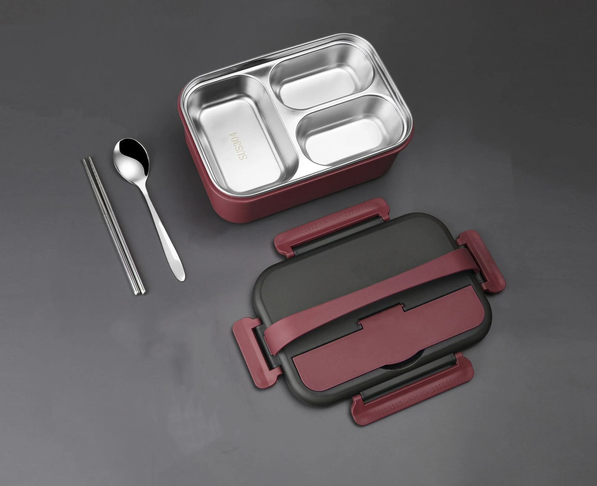 304 Stainless Steel Insulated Lunch Box Compartmentalized Portable keeps food fresh and organized for work or school lun — photo 2