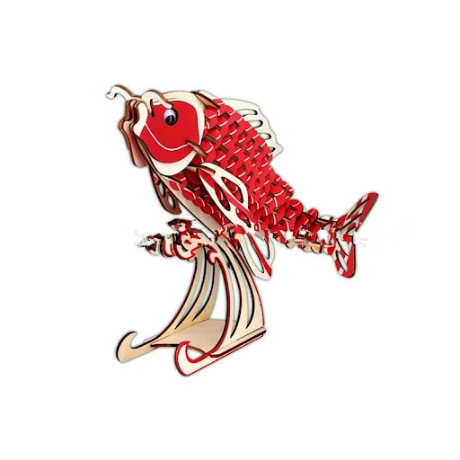 Title 2, Koi wooden three-dimensional puzzle. Build, cre...