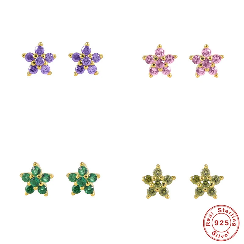 Brincos de moda com design de floco de neve e diamantes coloridos, tendência fashion. Perfeitos para realçar seu estilo e adicionar brilho. — foto 6