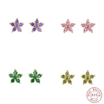 Brincos de moda com design de floco de neve e diamantes coloridos, tendência fashion. Perfeitos para realçar seu estilo e adicionar brilho. — foto 6