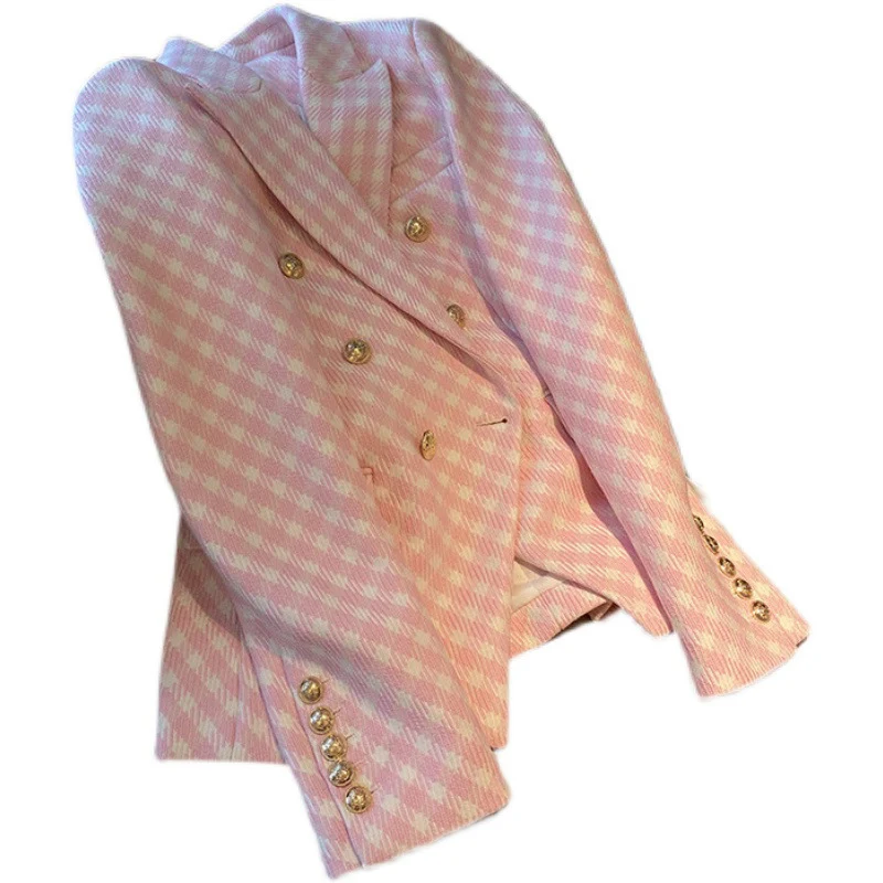 Women's Double-Breasted Jacket Short Small Suit. Stylish and versatile for professional and casual wear. Elevate your wa — photo 2