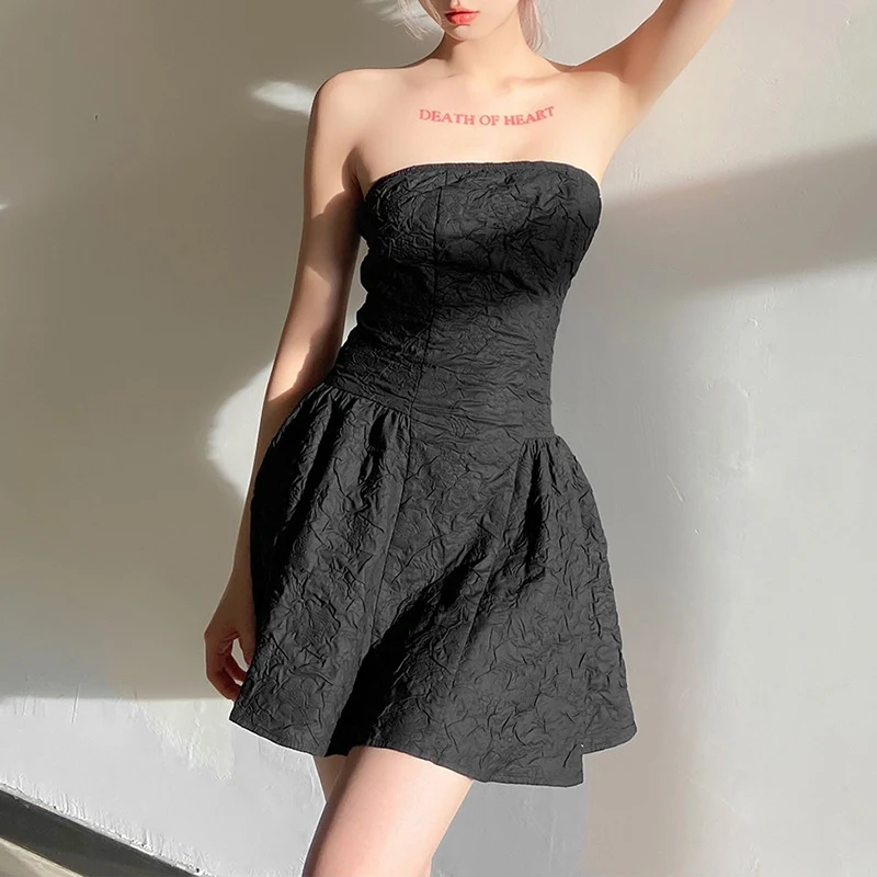 Title 3, Vestido de verão feminino liso, cintura alta, m...