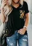 Black sunflower print