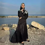 Women's Muslim Style Satin Stitching Design Elegant Fashion Dress — photo 16