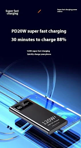 Title 13, 120W Power Bank 20000mAh Super Fast Charge Larg...