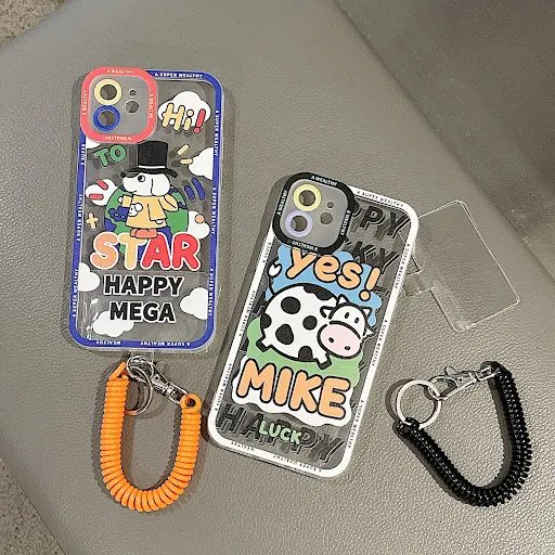 Title 4, Capinha de celular TPU com cordão de desenho fo...