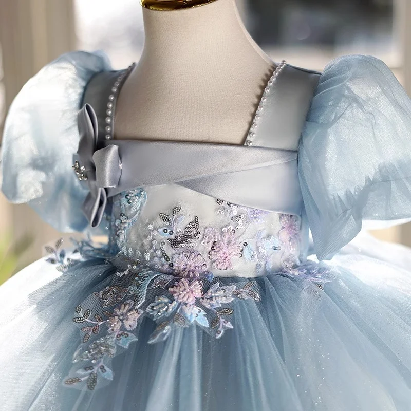 Kinder Prinsessenjurk Verjaardag Jaarlijks Elegant en Comfortabel Ideaal voor Feesten en Speciale Gelegenheden. — foto 3