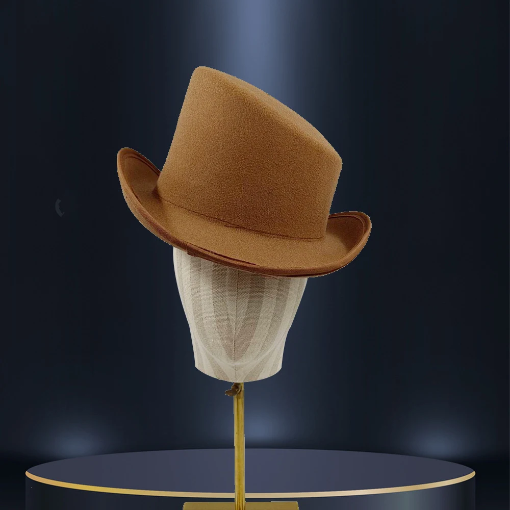 New Bevel Magic Hat for men, crafted with soft woolen material. Features a flat top and roll brim. Perfect for autumn an — photo 19