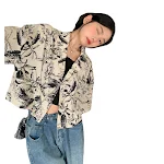Camiseta feminina de verão com manga curta e estampa francesa. Conforto e estilo para os dias quentes. Perfeita para um look casual e charmoso. — foto 15