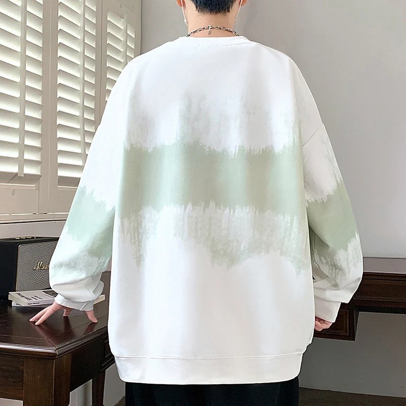 Suéter de gola redonda forrado com fleece de inverno Camiseta de manga longa folgada Estilo americano moderno Conforto e estilo — foto 4