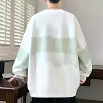 Suéter de gola redonda forrado com fleece de inverno Camiseta de manga longa folgada Estilo americano moderno Conforto e estilo — foto 4