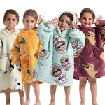 Cobertor Roupa Infantil de Veludo Algodão com Capuz, Quente e Confortável, Plus Size, Cobertor Preguiçoso Grosso para Meninos e Meninas. — foto 1