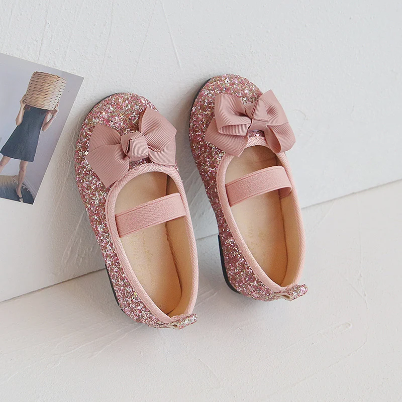 Zapatos de cuero de suela blanda con lazo para niñas — foto 3