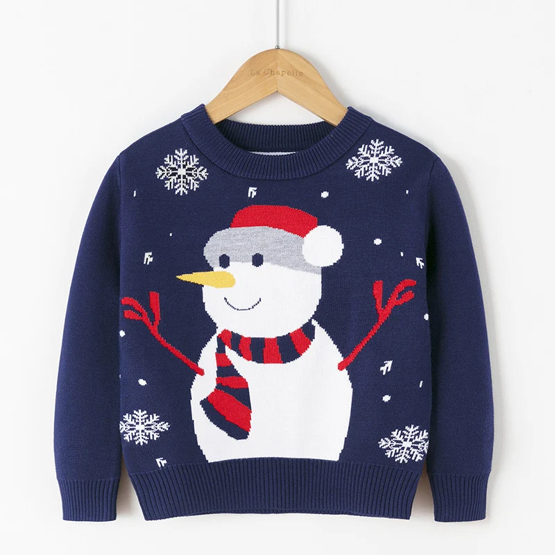 Suéter infantil de algodão de camada dupla para outono, inverno e Natal, manga longa. Conforto e aquecimento para crianças. — foto 5