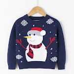 Suéter infantil de algodão de camada dupla para outono, inverno e Natal, manga longa. Conforto e aquecimento para crianças. — foto 5