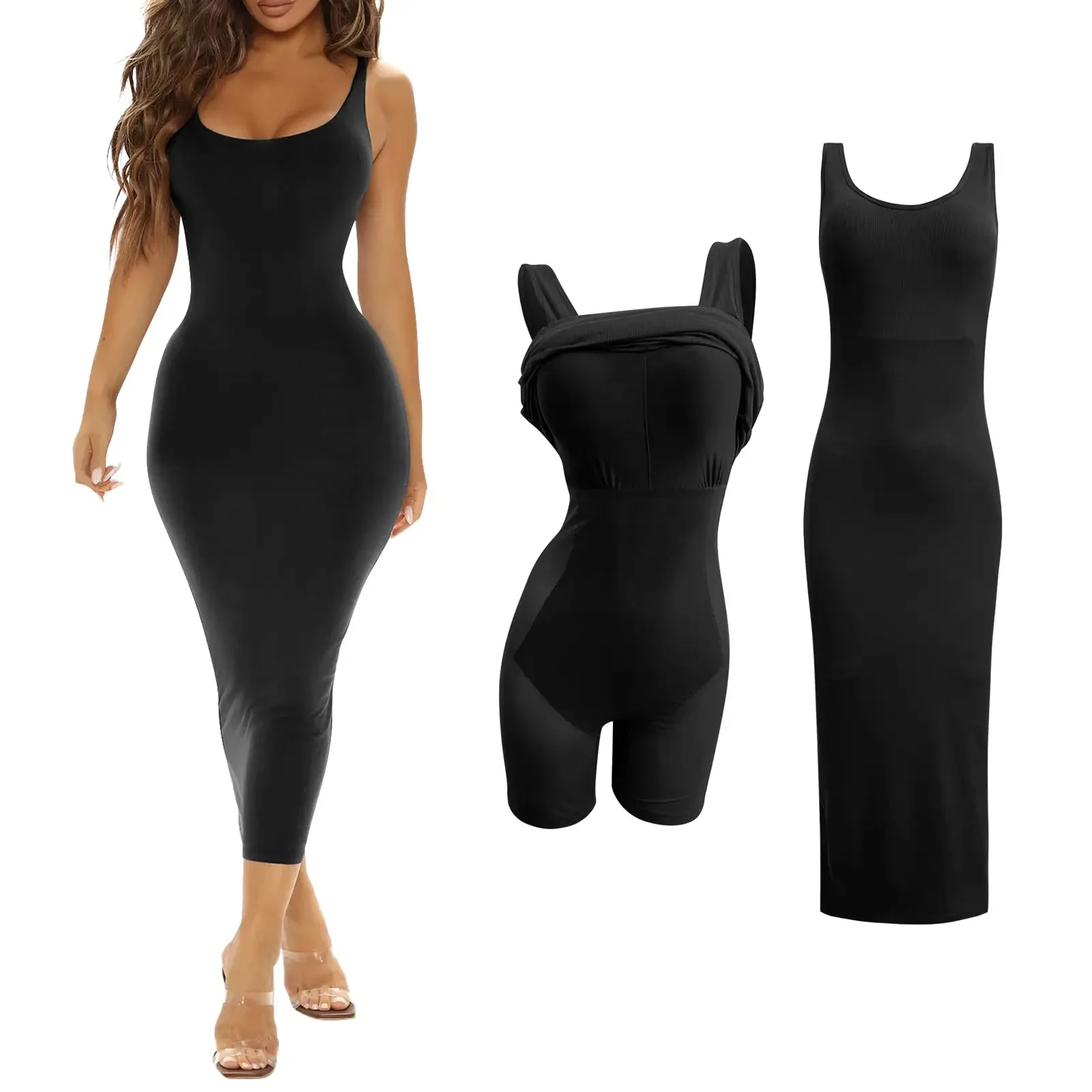 Lichtbuikcontracterende twee-in-één bodyshaping-jurk uit één stuk — foto 11