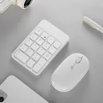 White Bluetooth keyboard and m