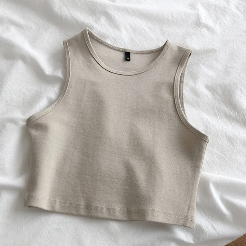 BM-stijl buikvrij vestje, hoge taille, slank, stretch, mouwloos. Nieuw modieus topje voor dames, perfect voor layering en een trendy look. — foto 6
