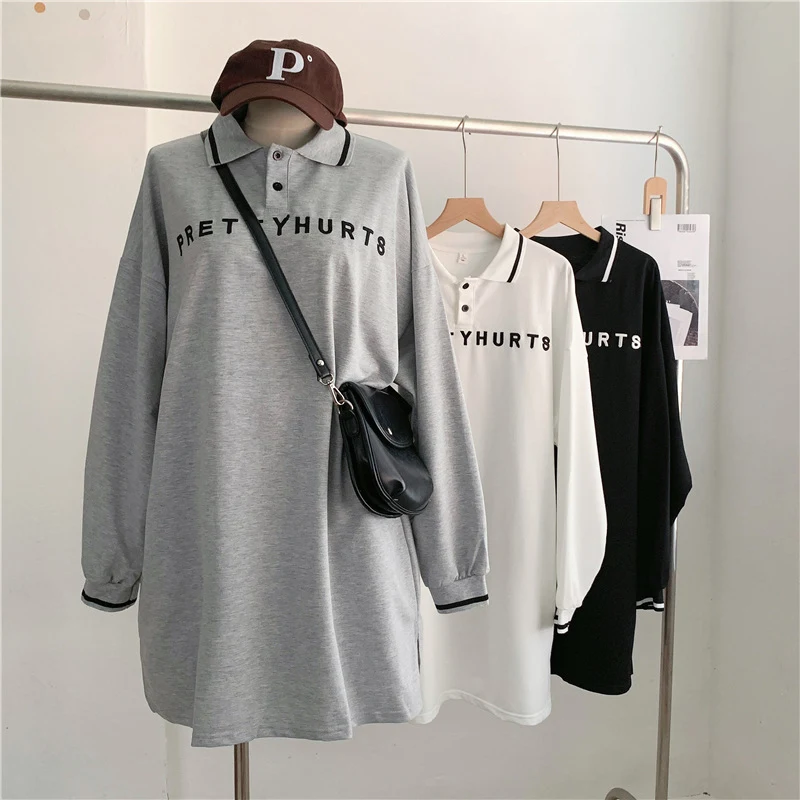 Damen Poloshirt-Revers-Stickpullover mit langen Ärmeln — foto 1