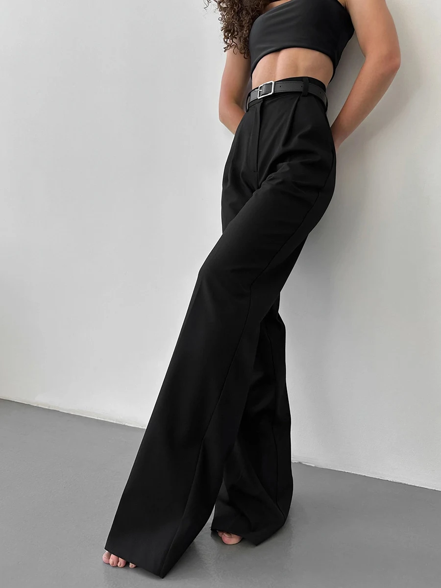 Title 12, Temperament Commute Loose Straight Trousers. Co...