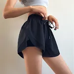 Vrouwen Fake tweedelige fitness shorts, hoge taille, stretch, strak, ideaal voor sporten en training, comfortabel en flatterend. — foto 6