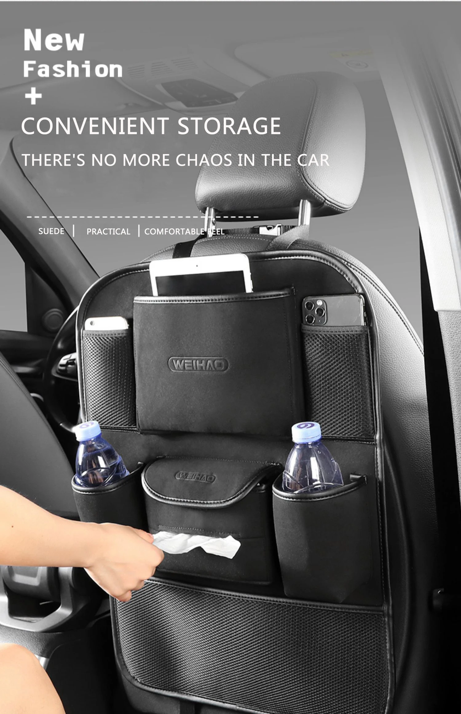 Title 1, Car Seat Back Storage Bag Car Interior Decorati...