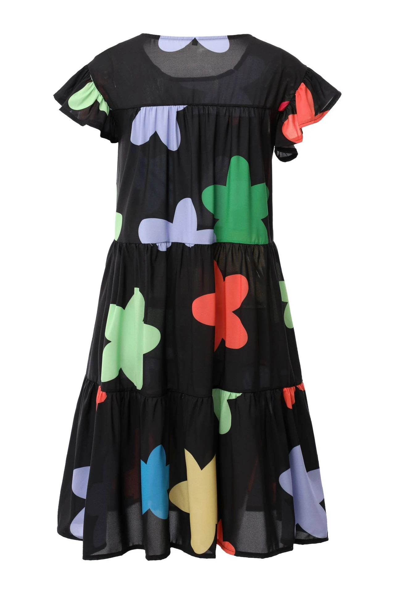 Title 2, Sweet holiday floral print A-line dress, perfec...